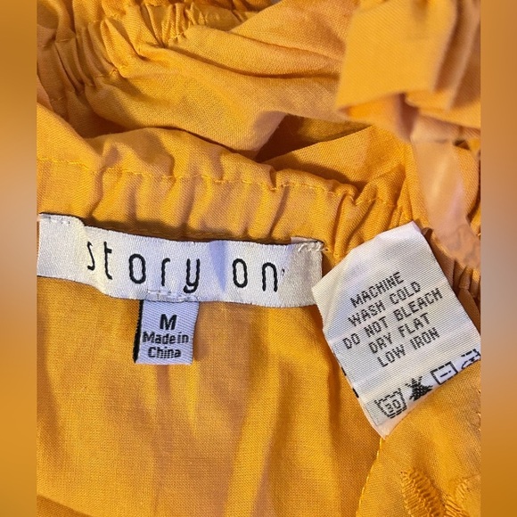 StoryOn Crochet Off Shoulder Frill Trim Top Yellow! - Picture 6 of 10